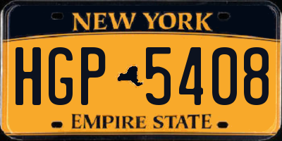 NY license plate HGP5408