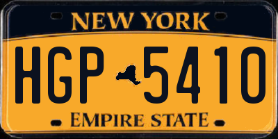 NY license plate HGP5410