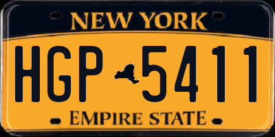 NY license plate HGP5411