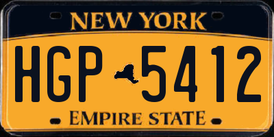 NY license plate HGP5412