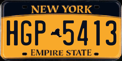 NY license plate HGP5413