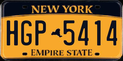 NY license plate HGP5414