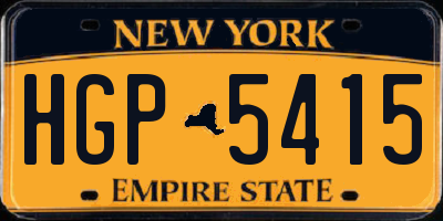 NY license plate HGP5415