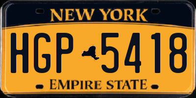 NY license plate HGP5418