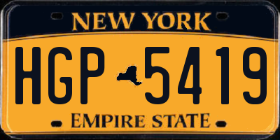 NY license plate HGP5419