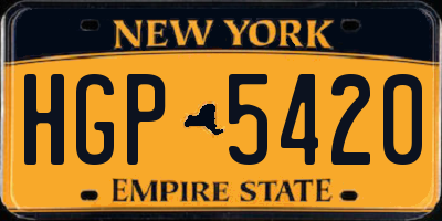 NY license plate HGP5420