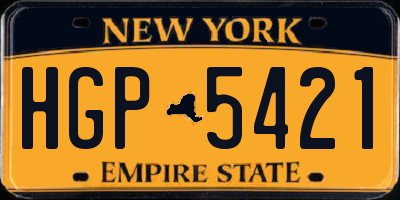 NY license plate HGP5421