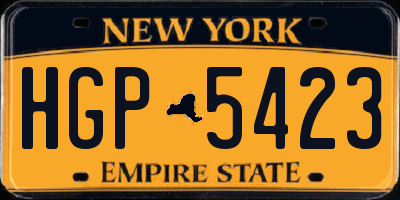 NY license plate HGP5423