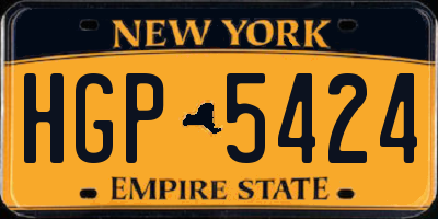 NY license plate HGP5424