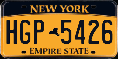 NY license plate HGP5426