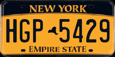 NY license plate HGP5429