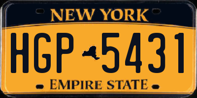 NY license plate HGP5431