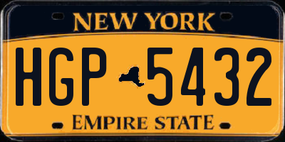 NY license plate HGP5432