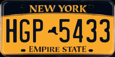 NY license plate HGP5433