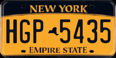 NY license plate HGP5435