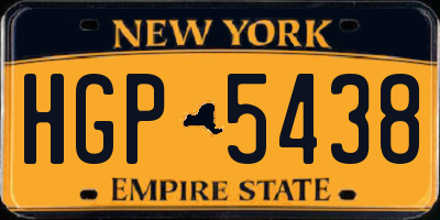 NY license plate HGP5438