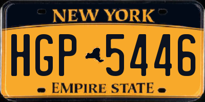 NY license plate HGP5446