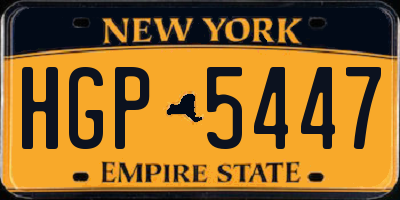 NY license plate HGP5447