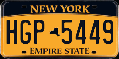 NY license plate HGP5449