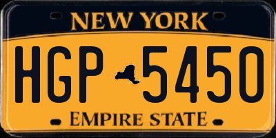 NY license plate HGP5450