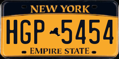 NY license plate HGP5454