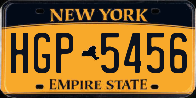 NY license plate HGP5456