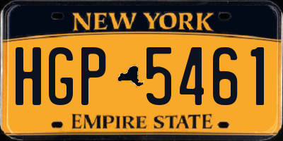 NY license plate HGP5461