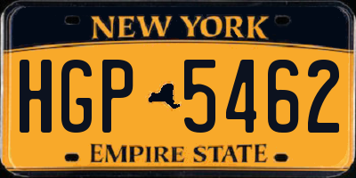 NY license plate HGP5462