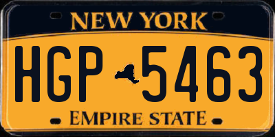 NY license plate HGP5463