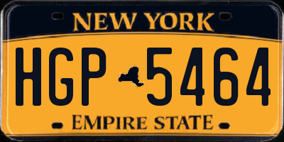 NY license plate HGP5464