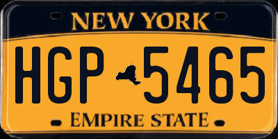 NY license plate HGP5465