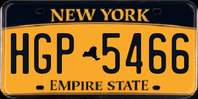 NY license plate HGP5466