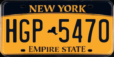 NY license plate HGP5470