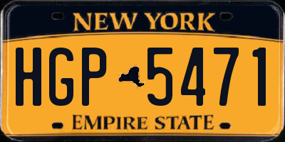 NY license plate HGP5471