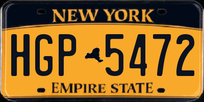 NY license plate HGP5472