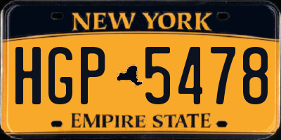 NY license plate HGP5478