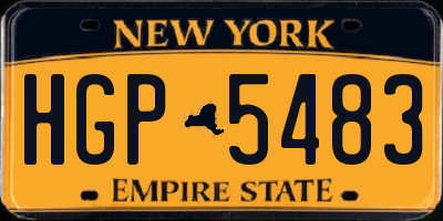 NY license plate HGP5483