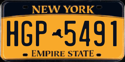 NY license plate HGP5491