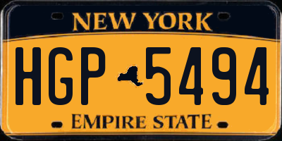 NY license plate HGP5494