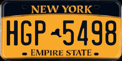 NY license plate HGP5498