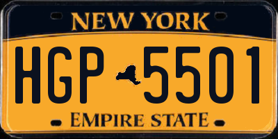 NY license plate HGP5501