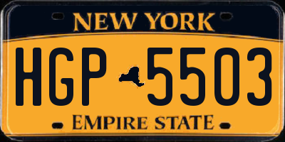 NY license plate HGP5503