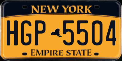 NY license plate HGP5504