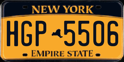 NY license plate HGP5506