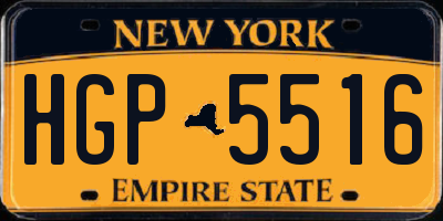 NY license plate HGP5516