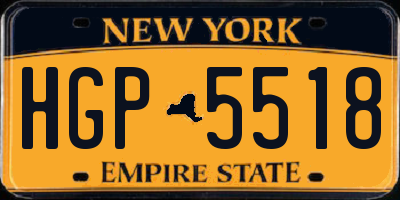 NY license plate HGP5518