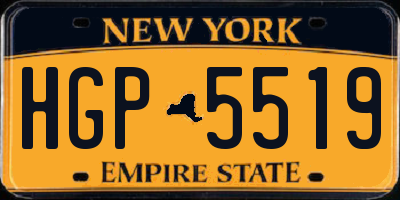 NY license plate HGP5519