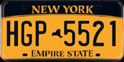 NY license plate HGP5521