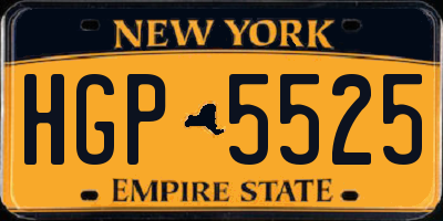 NY license plate HGP5525