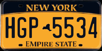 NY license plate HGP5534